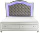 Mazin Furniture Leesa Silver Eastern King Platform Bed with Footboard Storage-1