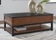 Signature Design by Ashley® Kallari Black Lift Top Cocktail Table with Warm Brown Base-5