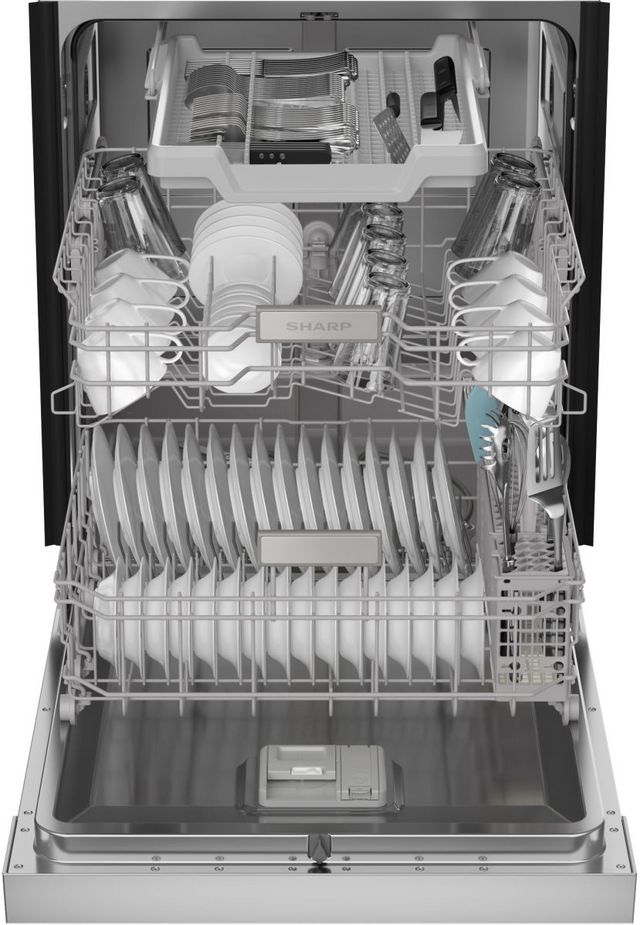 Sharp® 24" Stainless Steel Front Control Built In Dishwasher-1