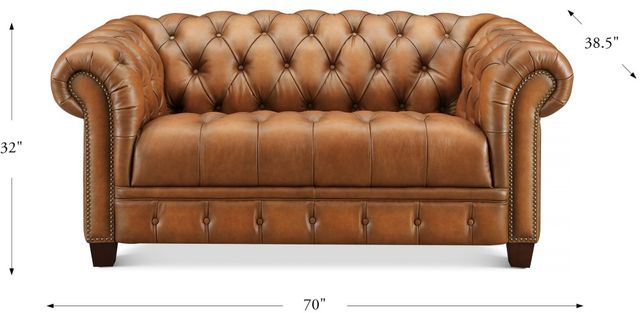 Hydeline® York Saddle Brown Loveseat-1