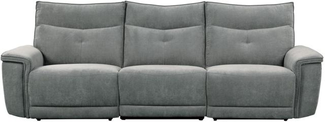 Homelegance® Tesoro Dark Gray Double Power Reclining Sofa with Power Headrests-2