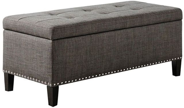 Olliix by Madison Park Charcoal Shandra II Tufted Top Storage Bench-2
