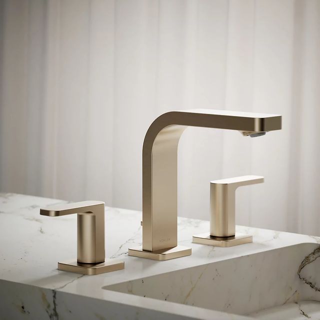 KOHLER® Parallel® Vibrant Brushed Bronze 1.0 GM Widespread Bathroom Sink Faucet-3