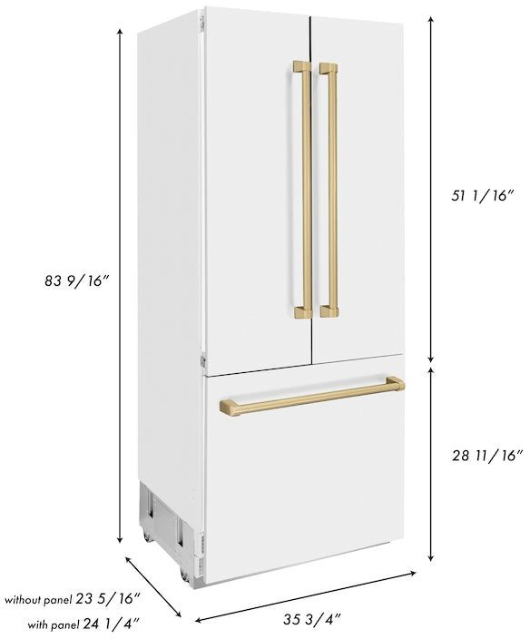 ZLINE Autograph Edition 36 In. 19.6 Cu. Ft. White Matte Built In