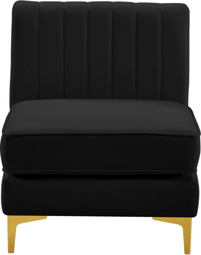 Meridian Furniture Alina Black Velvet Armless Chair-2