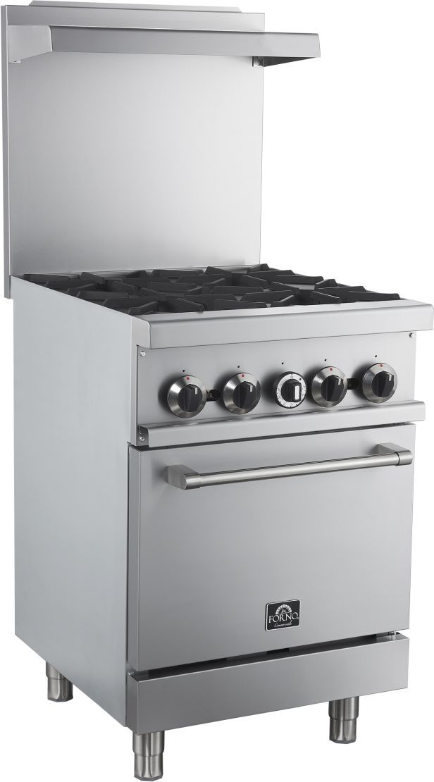 FORNO® 24" Stainless Steel Commercial Freestanding Gas Range -1