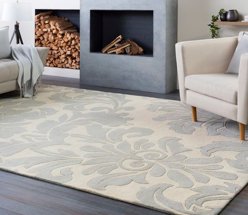 Surya Athena Gray Damask 8'x11' Area Rug-3