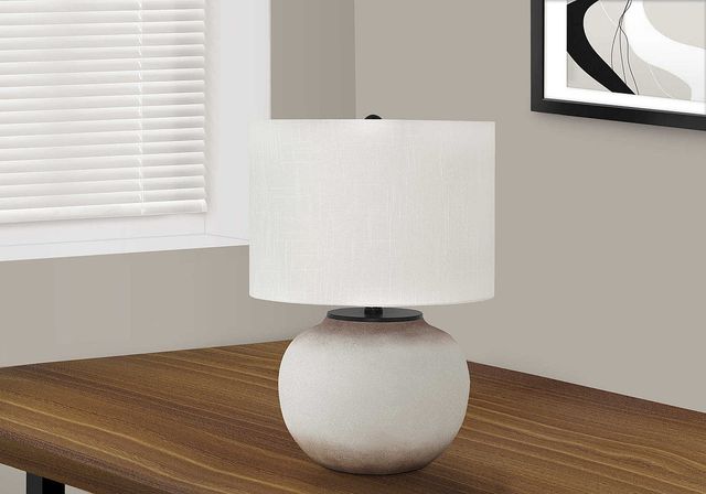 Monarch Specialties Inc. 21"H Cream Ceramic Table Lamp-4