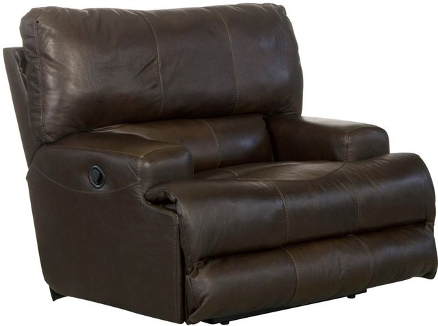 Catnapper® Wembley Chocolate Leather Lay Flat Recliner-0
