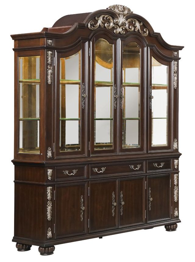 New Classic® Home Furnishings Maximus Madeira Brown China Cabinet Top-0