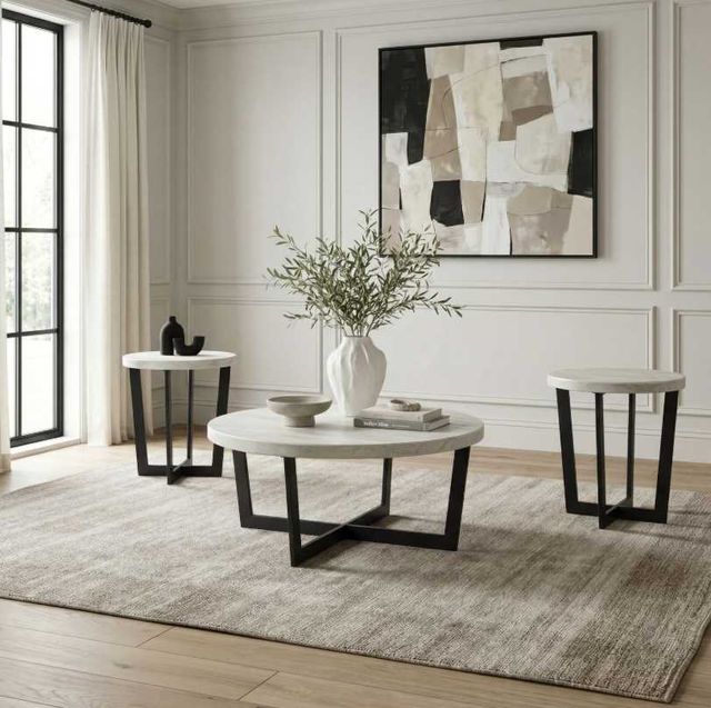 Liberty Furniture Pierce 3-Piece Black/White Occasional Table Set-1