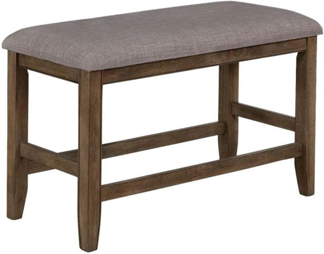 Crown Mark Manning Brown/Gray Counter Dining Bench-0