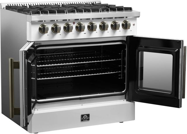 FORNO® Galiano 36" White Pro Style Dual Fuel Range-4