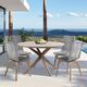 Armen Living Oasis and Island 5 Piece Gray/Light Eucalyptus Rope/Wood Outdoor Dining Set-1