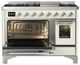 Ilve® Majestic III 48" Antique White Pro Style Dual Fuel Liquid Propane Range with Triple Glass Door and Chrome Trim-3