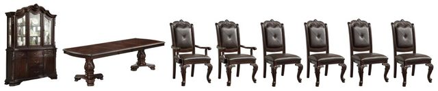 Crown Mark Kiera Brown 9-Piece Dining Set Miskelly Furniture