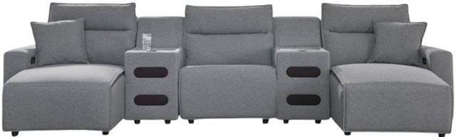 Signature Design by Ashley® Modmax II 5-Piece Pepper/Salt Modular Power Reclining Sectional with Adjustable Headrest-0