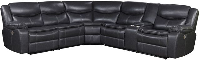 Coaster® Sycamore Dark Gray Upholstered Power Reclining Sectional Sofa-1