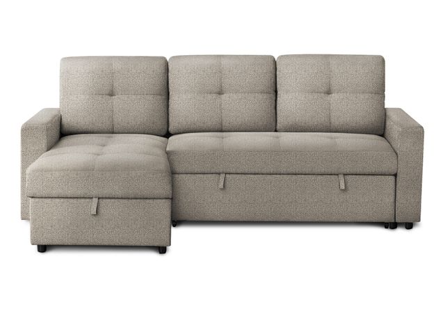 Monarch Specialties Inc. Lumos-08 Brown Sleeper Sofa Storage Lounger and Reversible Chaise-0