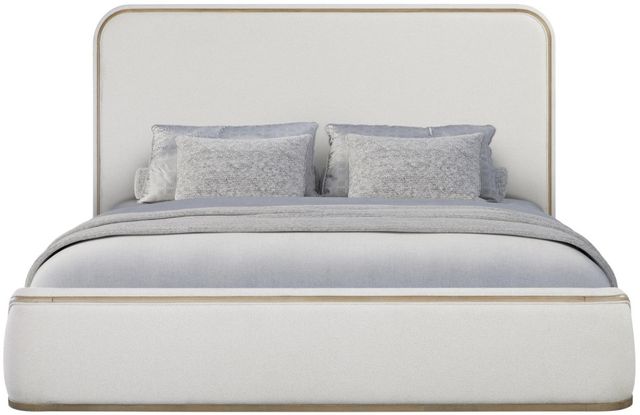 Bernards Trilogy Toffee/White Sand Queen Upholstered Panel Bed-2