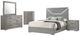 Coaster® Ives 5-Piece Gray High Gloss King Panel Bedroom Set-0