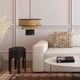 TOV Furniture Rylie Black/Natural Raffia Pendant Lamp-1