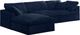 Meridian Furniture Cozy 4-Piece Navy Velvet Cloud Modular Sectional-2