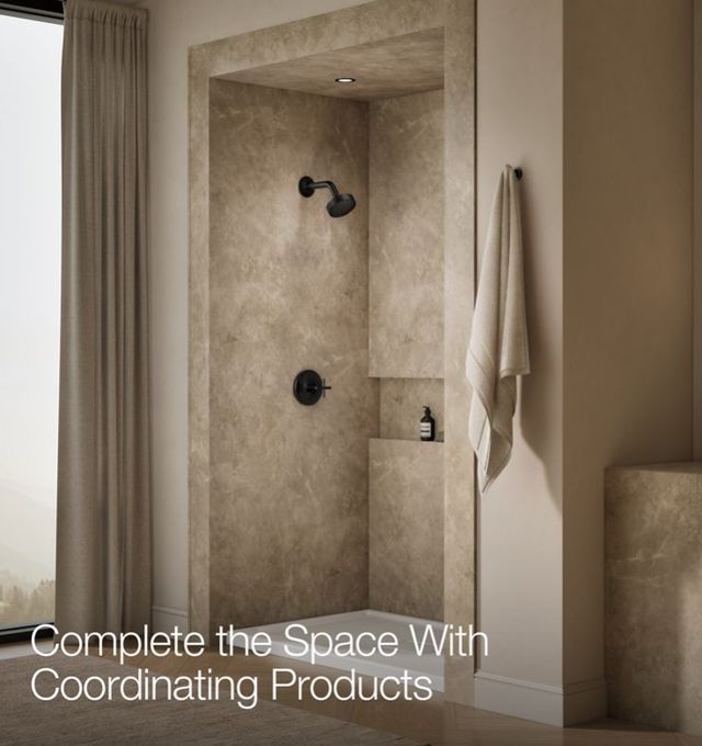 KOHLER® Purist® Rite-Temp® Matte Black 1.75 GPM Shower Trim Kit with Cross Handle-4
