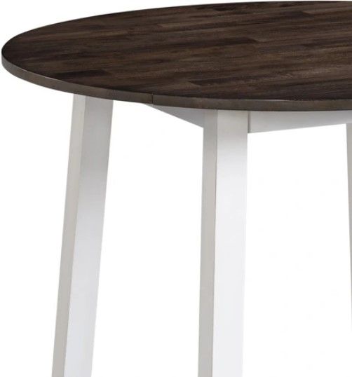 Intercon Kona Gray Drop Leaf Table with White Base-2
