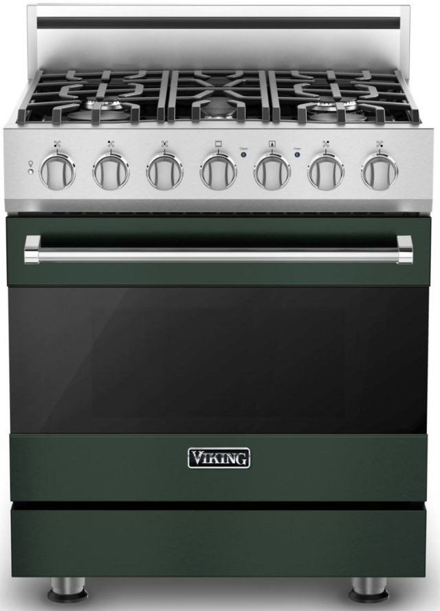 Viking® 3 Series 30" Blackforest Green Freestanding Natural Gas Range-0
