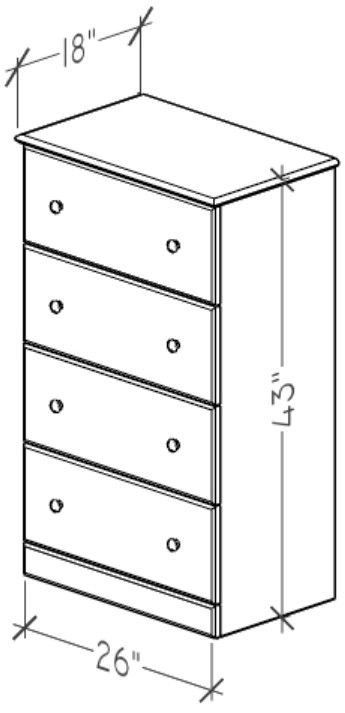 Perdue Woodworks 17,000 Essential White 26" 4-Drawer Chest-2
