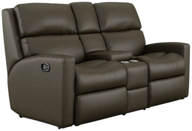 Flexsteel® Catalina Dark Brown Reclining Loveseat with Console