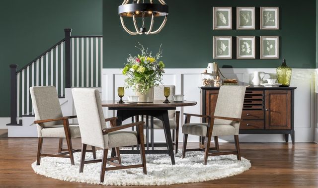 Legacy Classic Fenmore Distressed Cherry/Zuma Linen Upholstered Dining Arm Chair-2