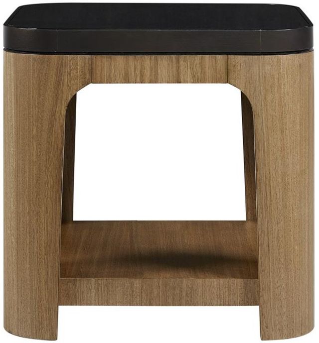 Bernards Calia Black End Table with Brown Base-2