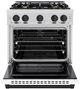 ZLINE Autograph Edition 30" Satin Stainless Steel Pro Style Gas Range with White Matte Door and Matte Black Accents-1