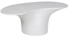 Moe's Home Collection Yumi White Fiberglass Outdoor Coffee Table