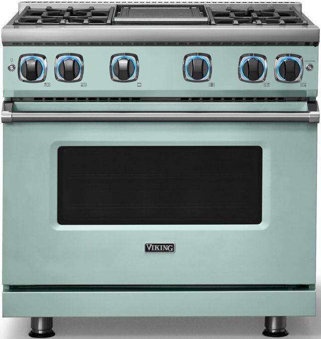Viking® 7 Series 36" Splash Pro Style Natural Gas Range with Griddle-3