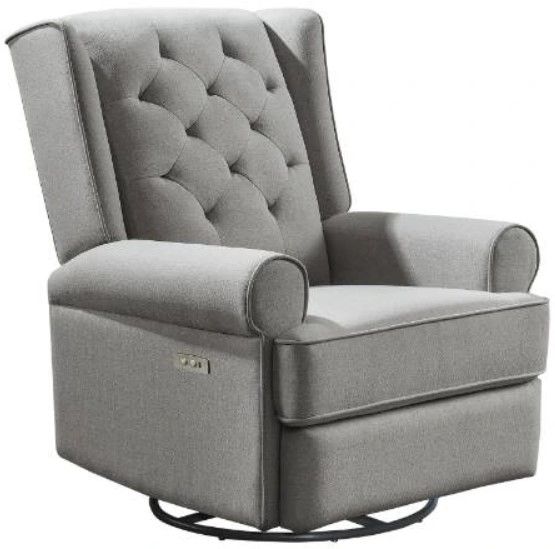 Westwood Design Amelia Charcoal Power Swivel Glider Recliner-0