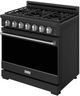 Thor Kitchen® Gordon Ramsay 36" Black/Stainless Steel Freestanding Pro Style Gas Range with Precision Knob-3