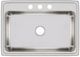 Elkay Lustertone® Classic Lustrous Satin 1" x 22" x 7-5/8" 3-Hole Single Bowl Drop-in Sink-1