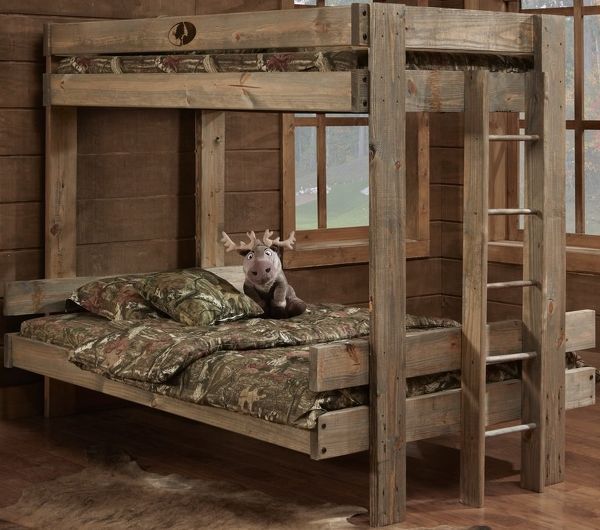 Simply Bunk Beds Mossy Oak Twin/Full Panel Bunk Bed-0