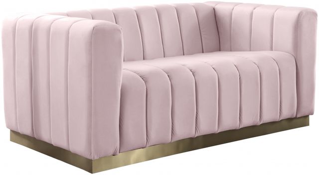 Meridian Furniture Marlon Pink Velvet Loveseat-0
