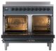 Ilve® Nostalgie II Noblesse 40'' Blue Gray Pro Style Induction Range with Burnished Trim-1