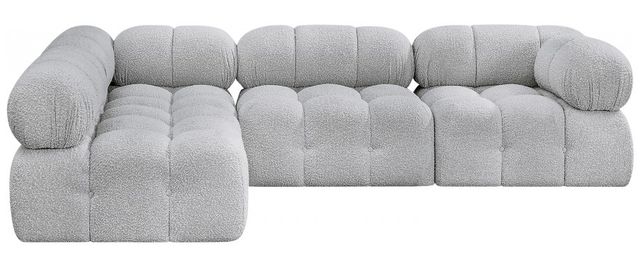 Meridian Furniture Ames 4-Piece Grey Boucle Sectional-1
