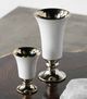 A & B Home Elliette Gold/White Pedestal Vase-3