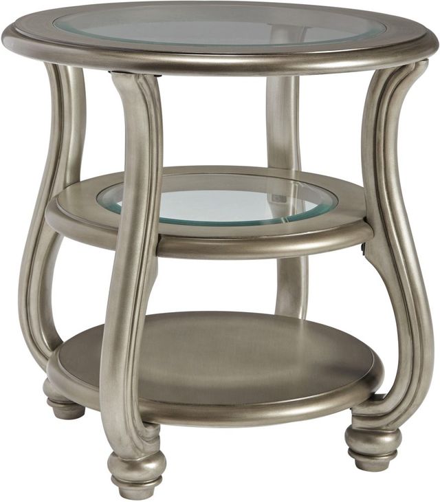 Signature Design by Ashley® Coralayne Silver Finish Round End Table