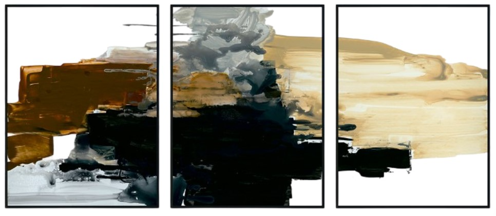 Classic Home Maverick 3-Piece Black Painting Triptych Set