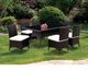Furniture of America® Comidore Espresso/White Metal Wicker Outdoor Side Chair-1