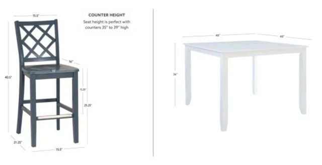 Powell® Maui 5-Piece Graphite/White Counter Dining Set-2