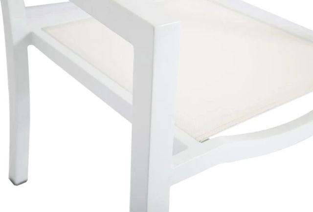 Sunset West Naples Satin White Fabric/Metal Outdoor Dining Chair-4